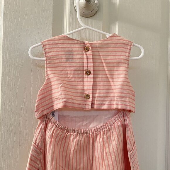 Old Navy Girls Pink Striped Open Back Dress Pockets Cotton Girls Size 2T NWT - Picture 12 of 12